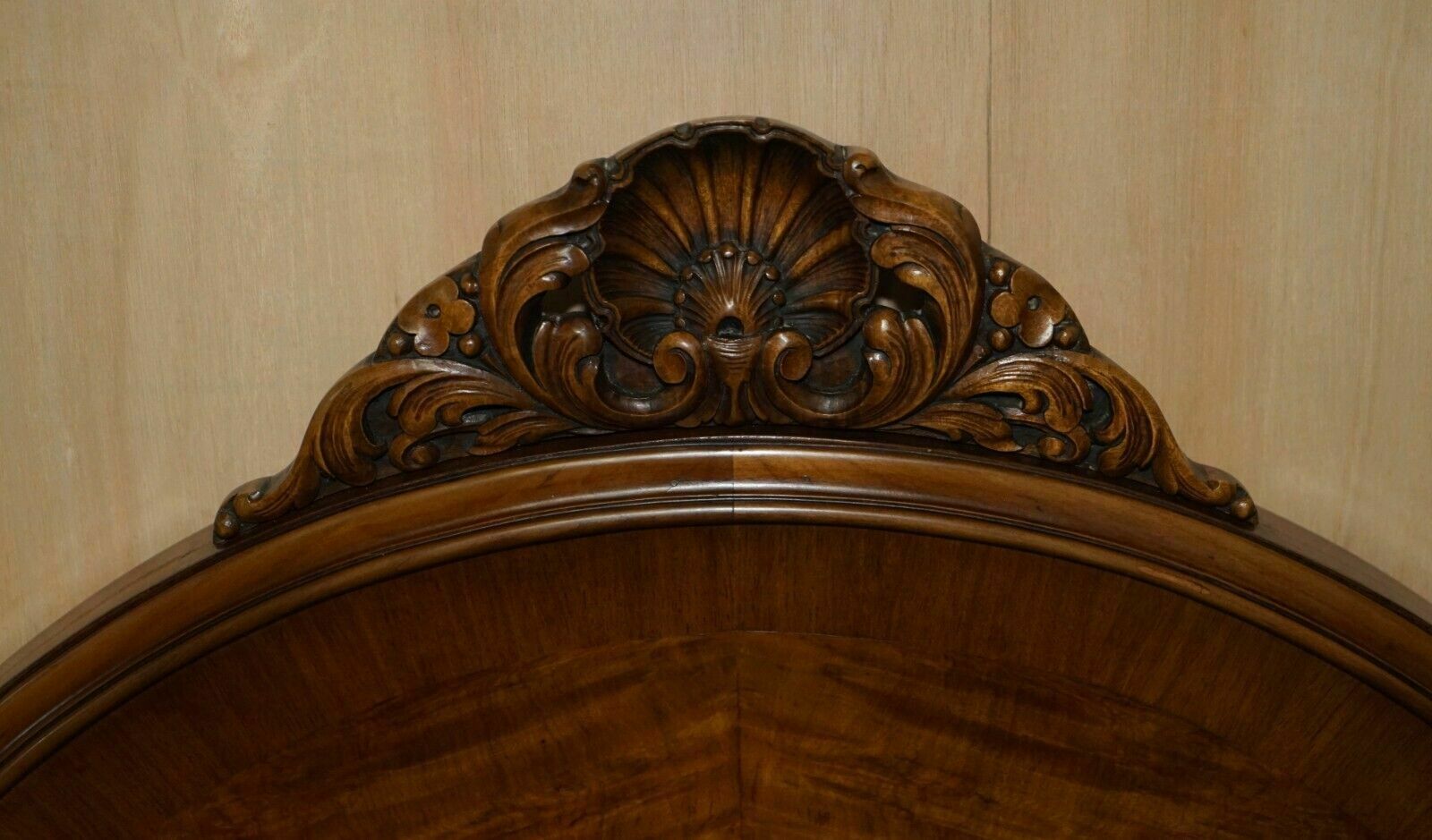 Stunning Circa 1900 Burr Walnut English Bedstead Frame Part Suite Queen Anne Hb photo Furniture