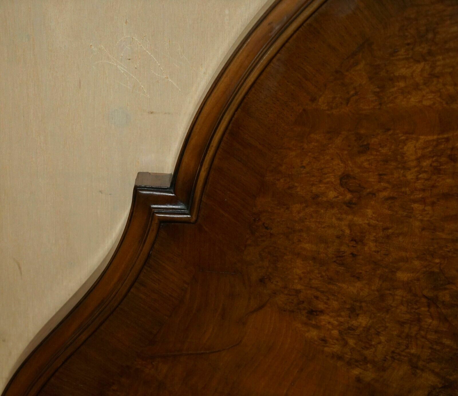 Stunning Circa 1900 Burr Walnut English Bedstead Frame Part Suite Queen Anne Hb photo 950.0