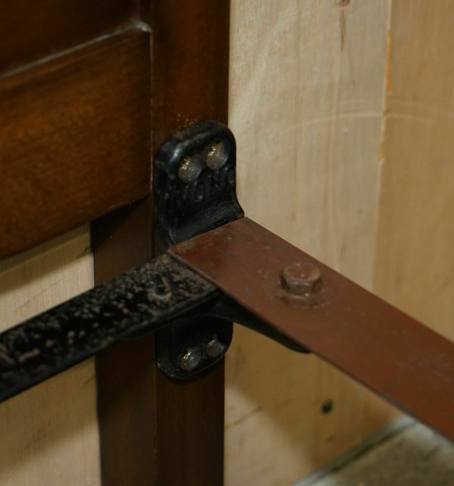 photo for sale Stunning Circa 1900 Burr Walnut English Bedstead Frame Part Suite Queen Anne Hb