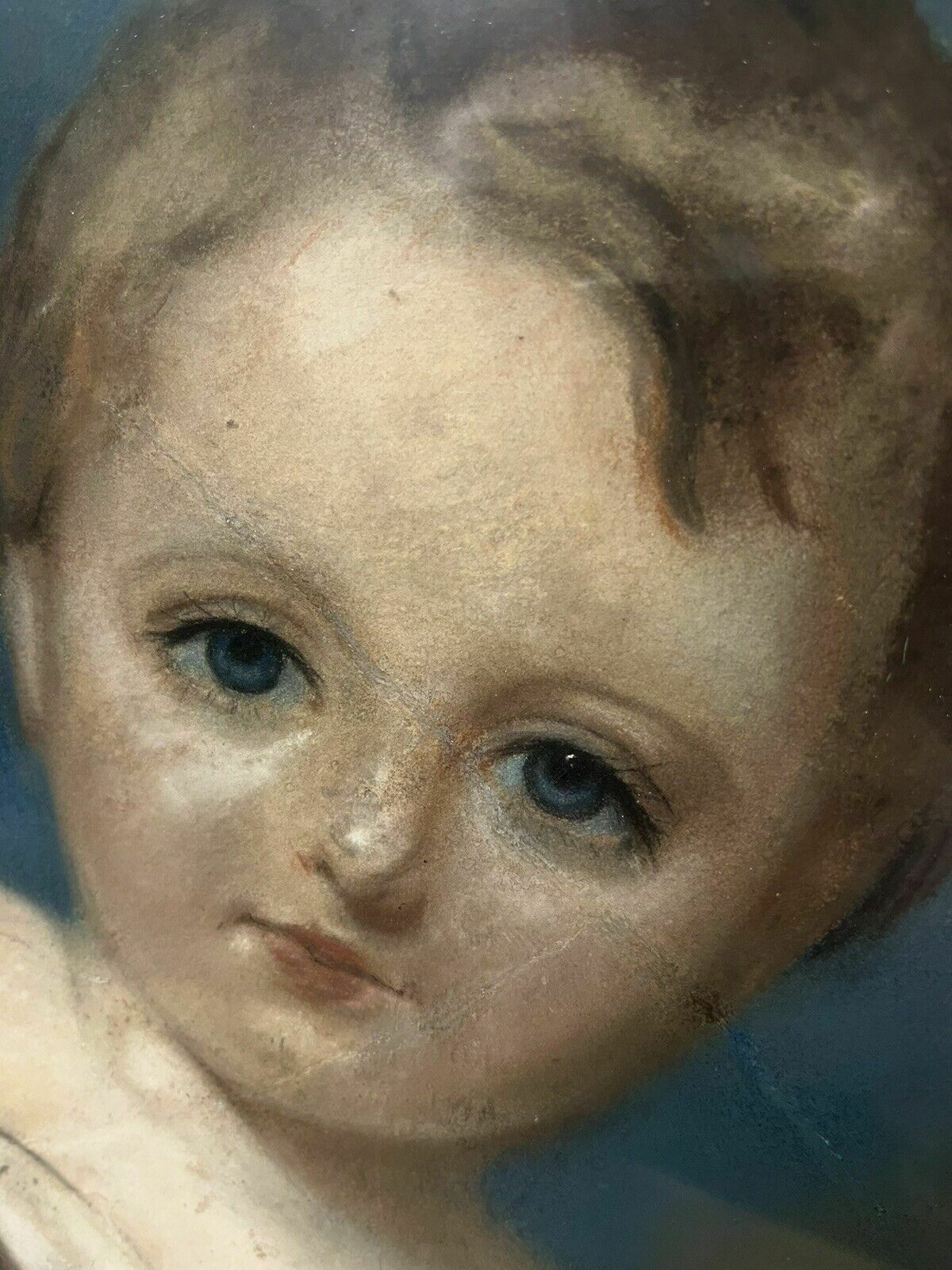 Portrait Chalk Painting Of A Mother And Child, Extremely Well Drawn photo 475.0