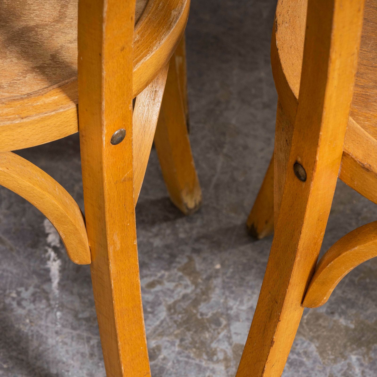 1950’s French Baumann Blonde Kick Leg Bentwood Dining Chairs – Various Quantities Available photo Furniture