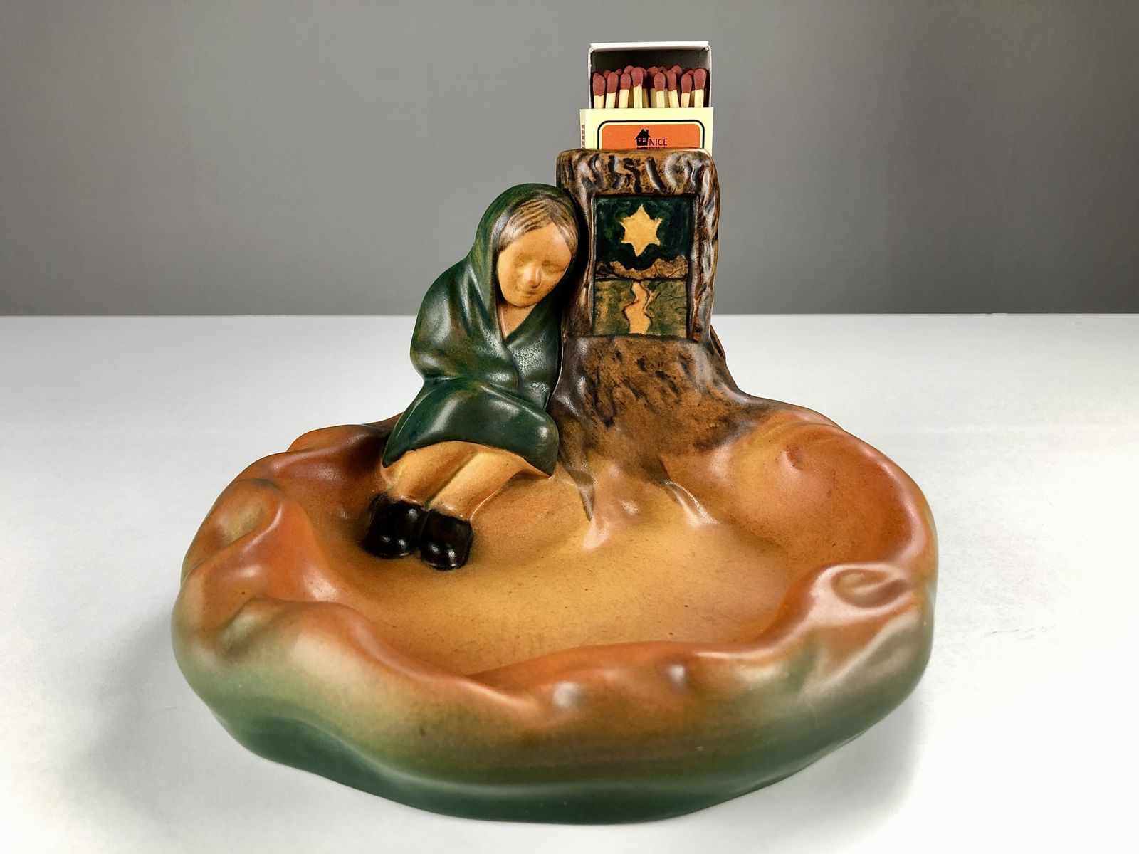 Danish Hand Crafted Art Nouveau Match And Ash Tray By For P. Ipsens Enke 1920's photo vinterior