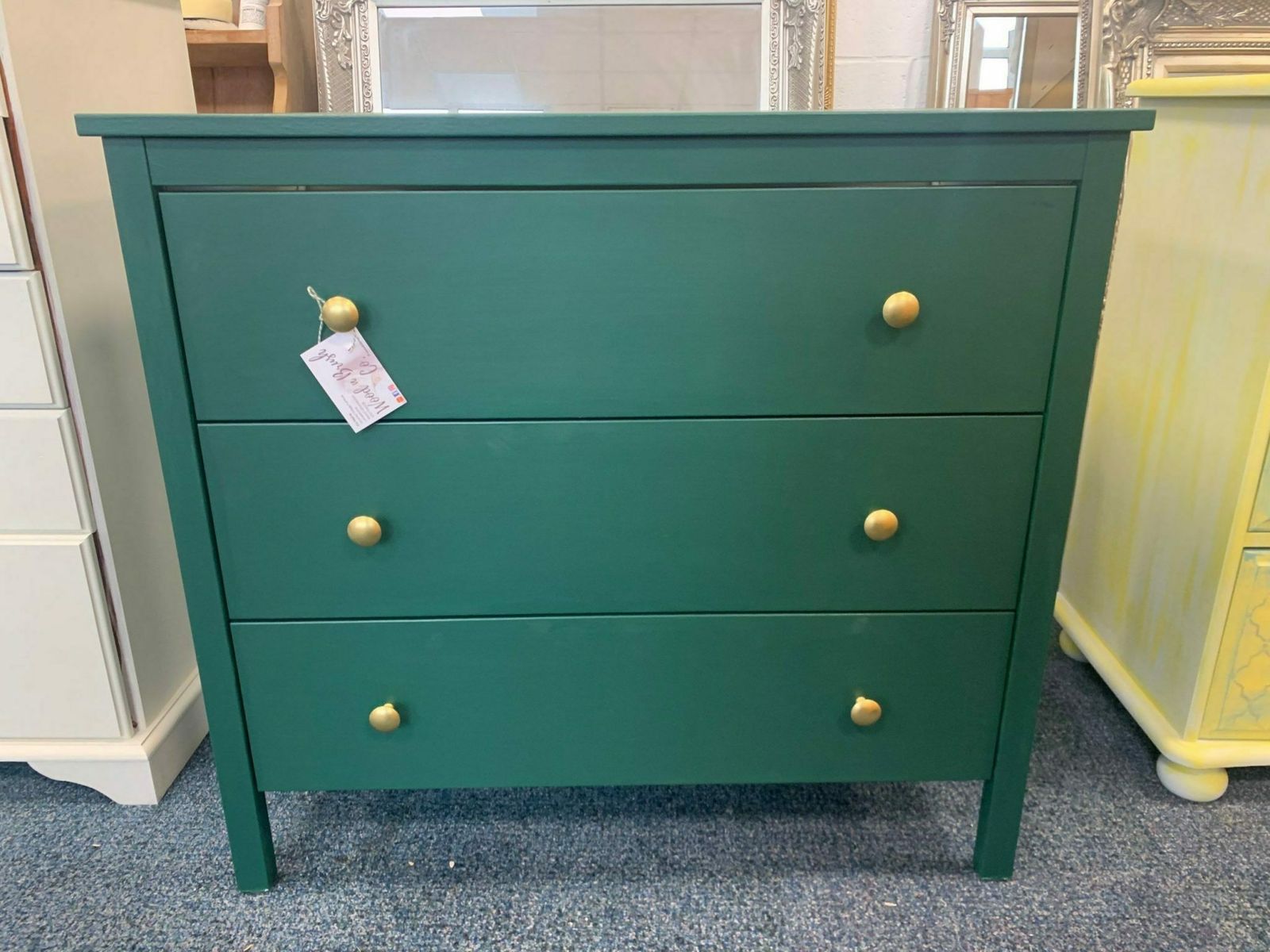 Chest Of Drawers Painted Bespoke Moroccan Geometric Bee Elephant Handles Stencilled