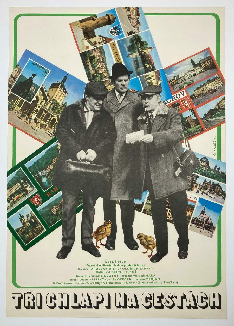 Movie Poster, Three Men Travelling, Alexej Jaroš, 1973