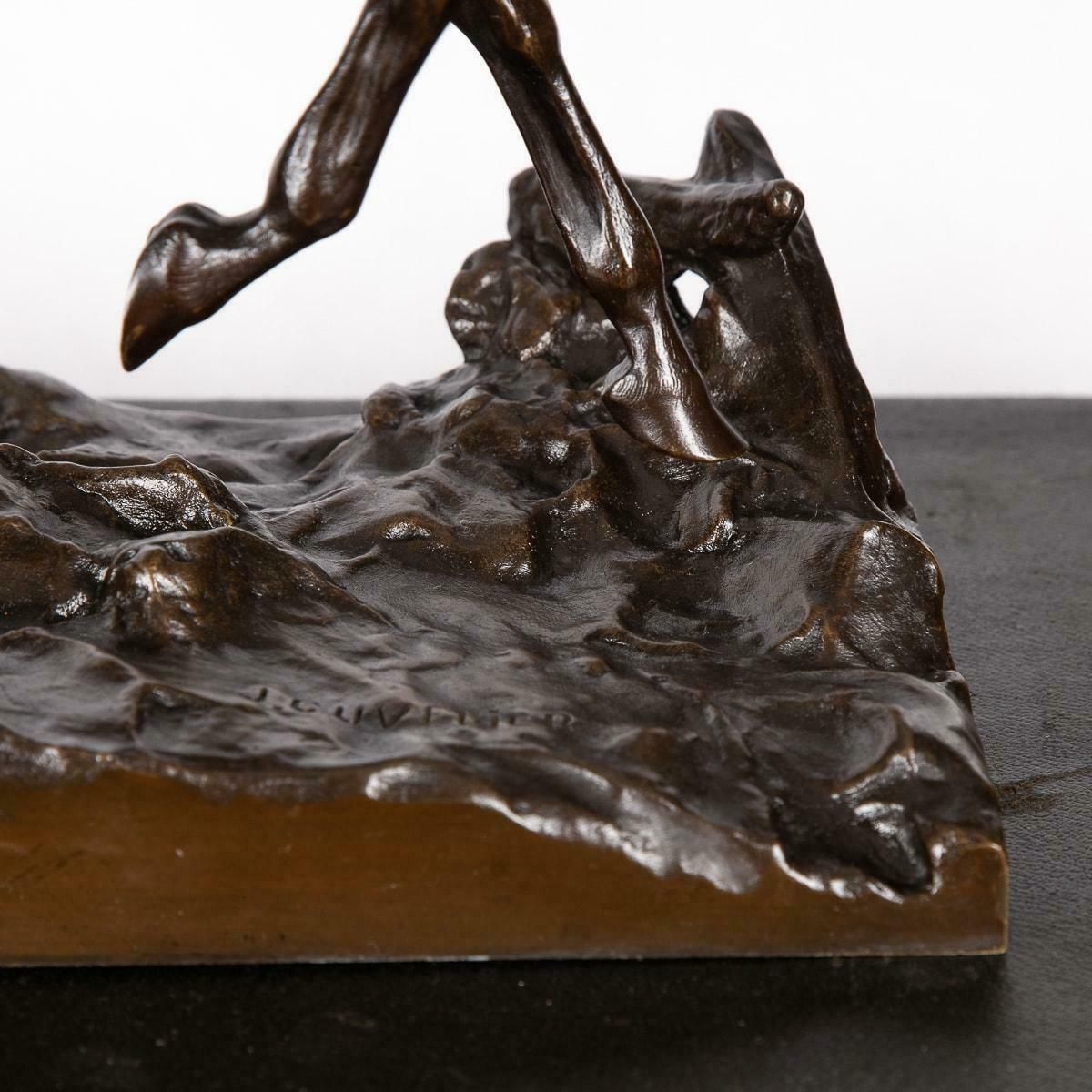 19th Century French Bronze Of A Polo Player, Joseph Cuvelier, C.1870 photo vintage