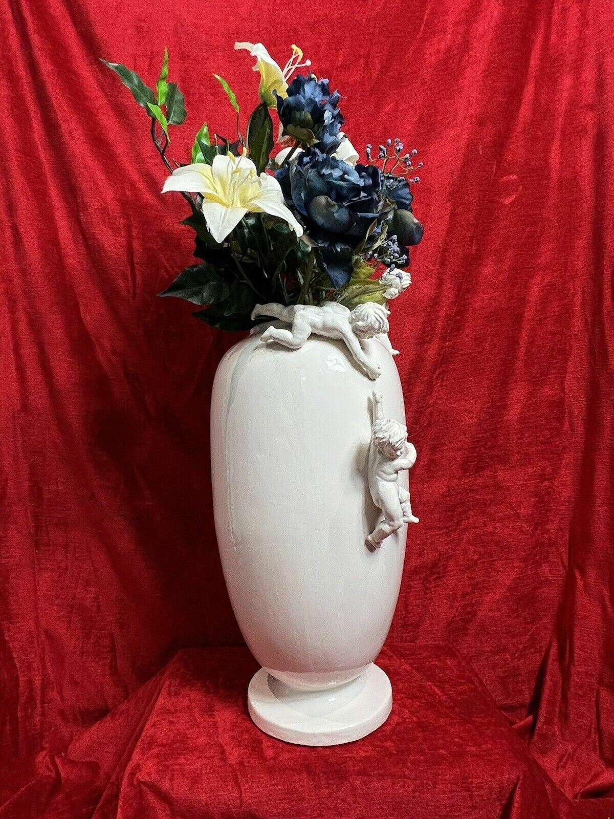 Wonderful Large French Porcelain Vase With Trio Of Putti photo 375.0