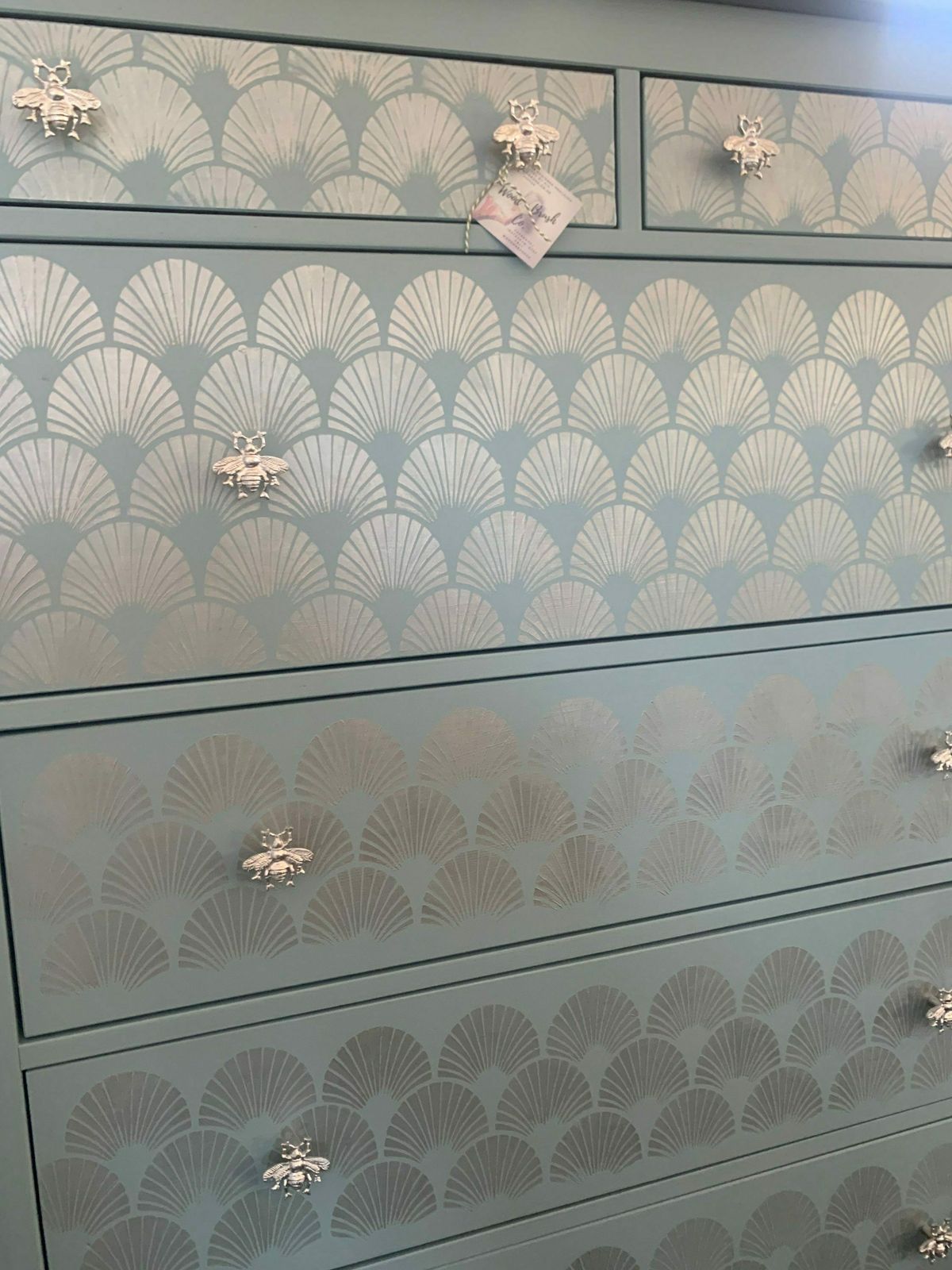 Large Chest Of Drawers Painted Bespoke Stencilled photo furniture
