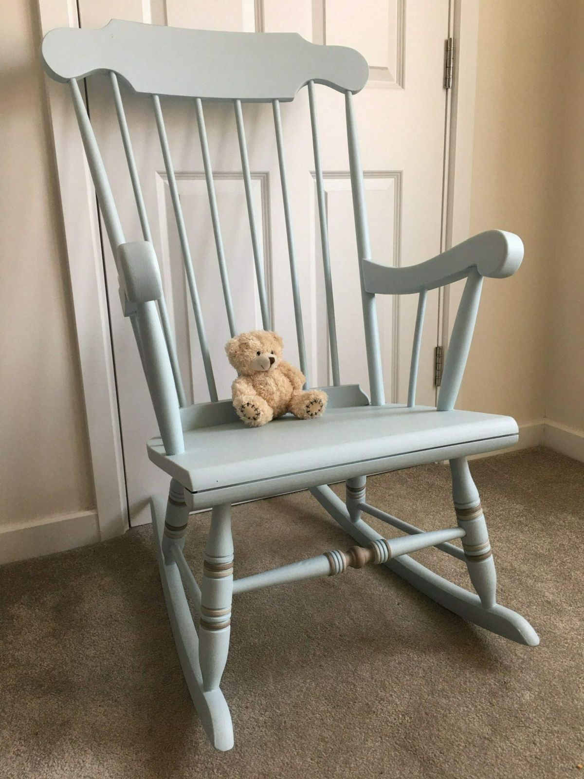 Bespoke Painted Baby Nursery Rocking Chair And Chest Of Drawers Set photo 650.0