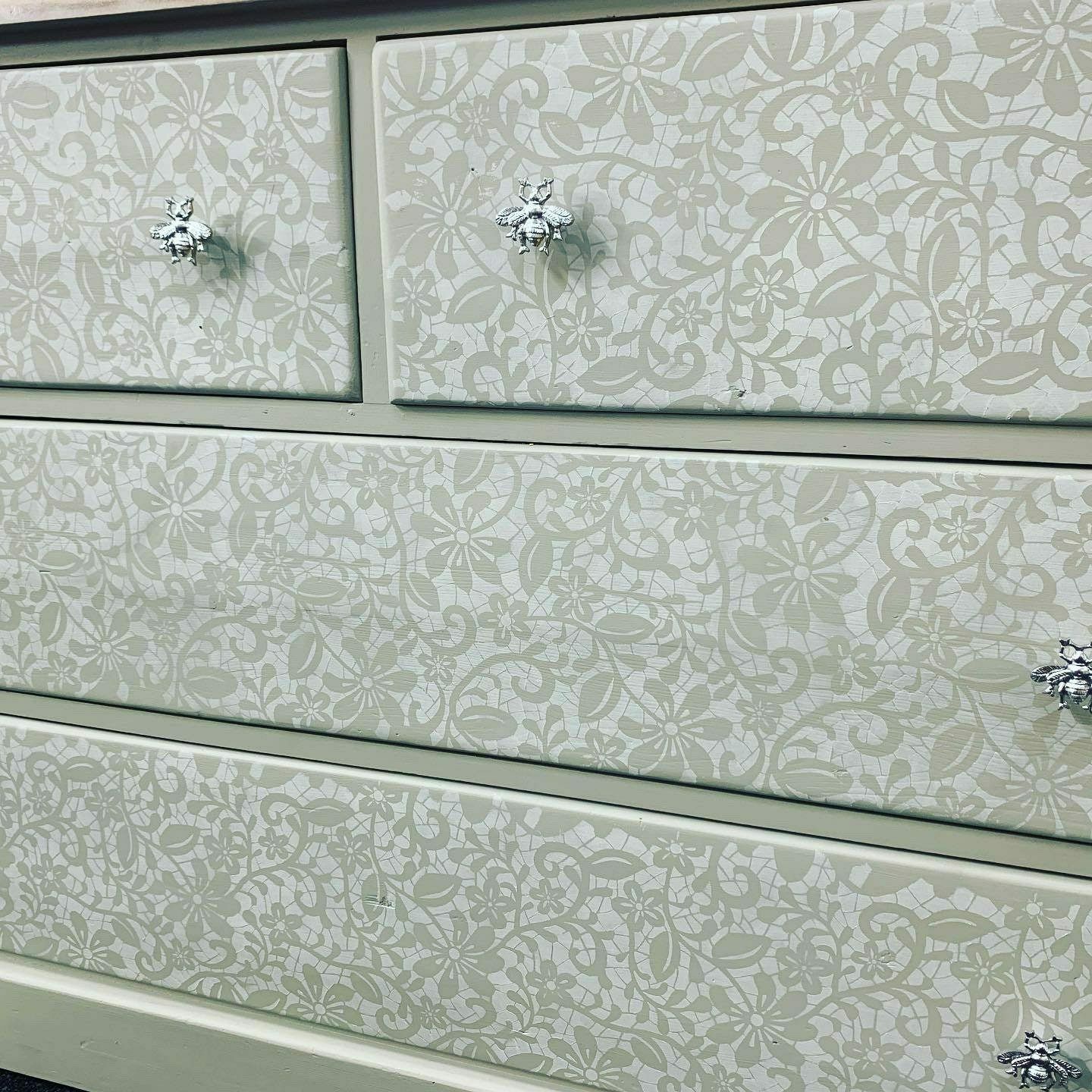 Large Chest Of Drawers Painted Bespoke Stencilled photo Furniture