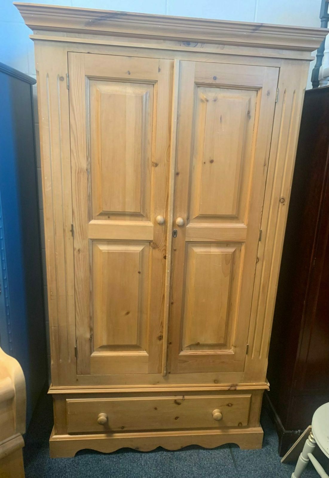 Painted Wardrobe Double Single Painted Bespoke Stencilled With Drawer