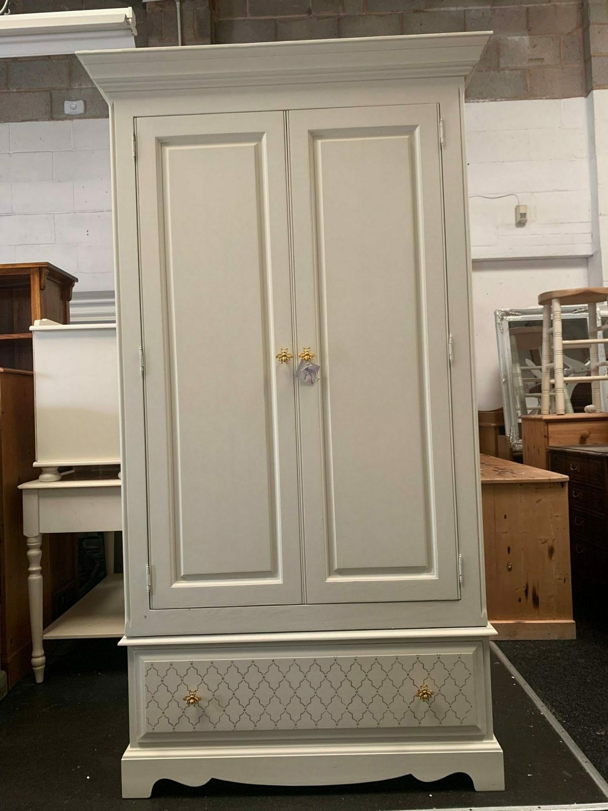 Painted Wardrobe Double Single Painted Bespoke Stencilled