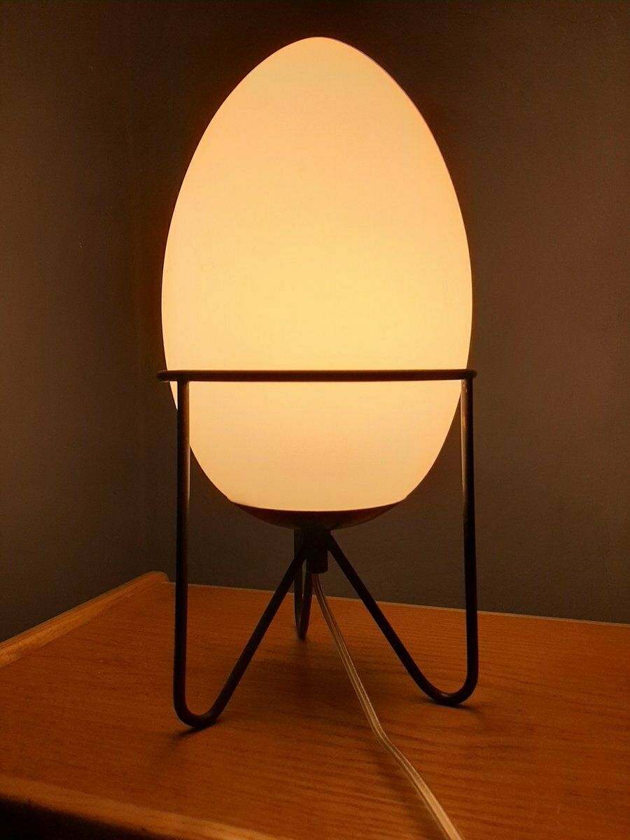 Small Stilnovo Lamp In Iron And Opaline Glass 1990s photo for sale