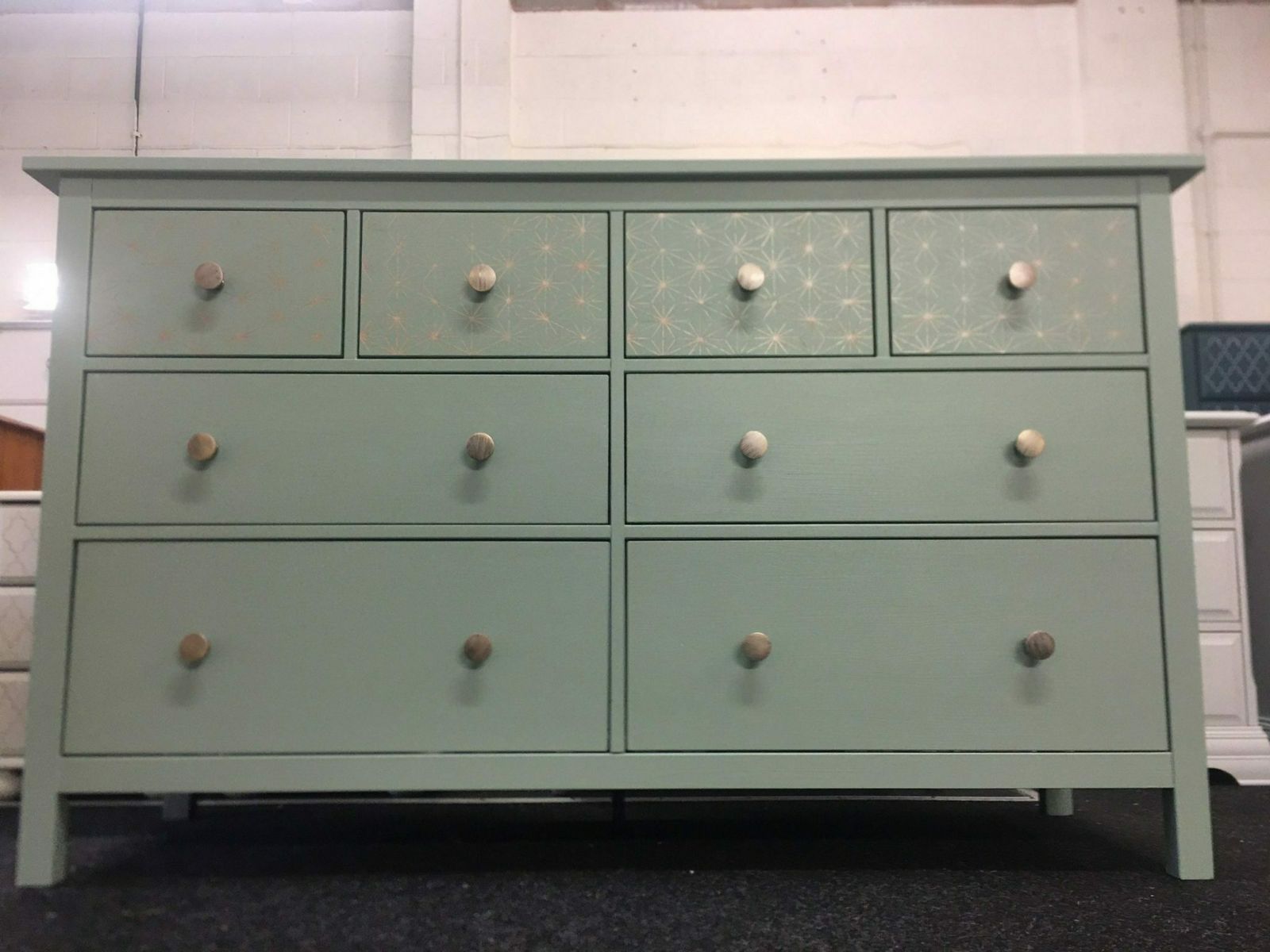 Large Chest Of Drawers Painted Bespoke Stencilled