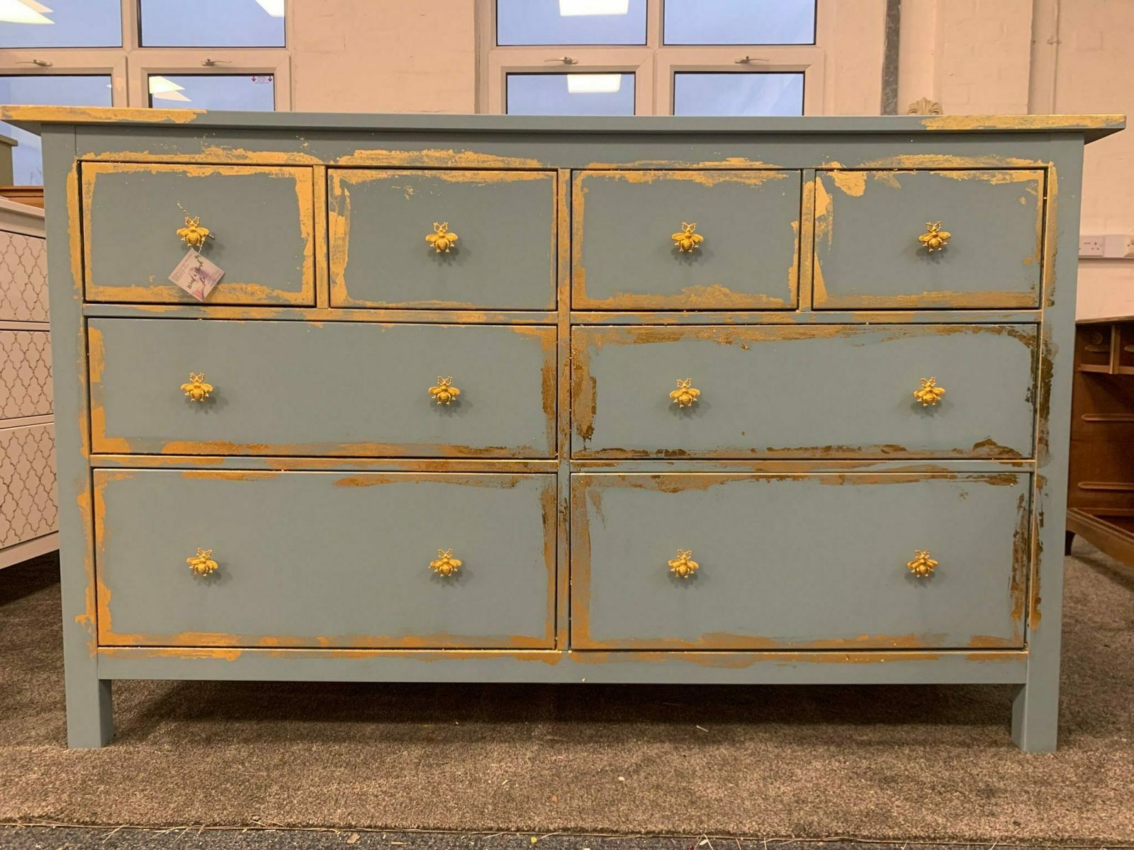 Large Chest Of Drawers Painted Bespoke Stencilled photo furniture