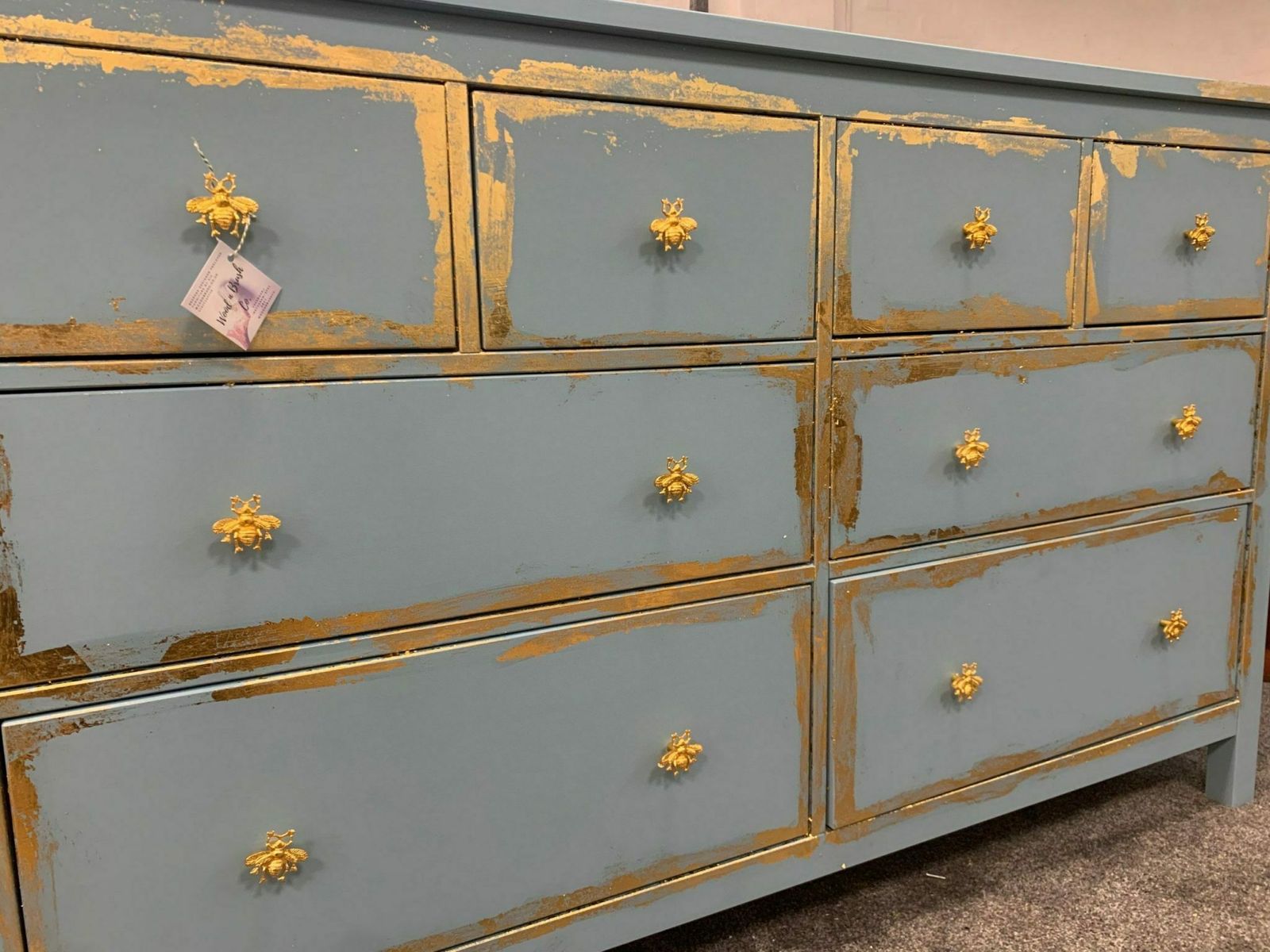 Large Chest Of Drawers Painted Bespoke Stencilled photo for sale