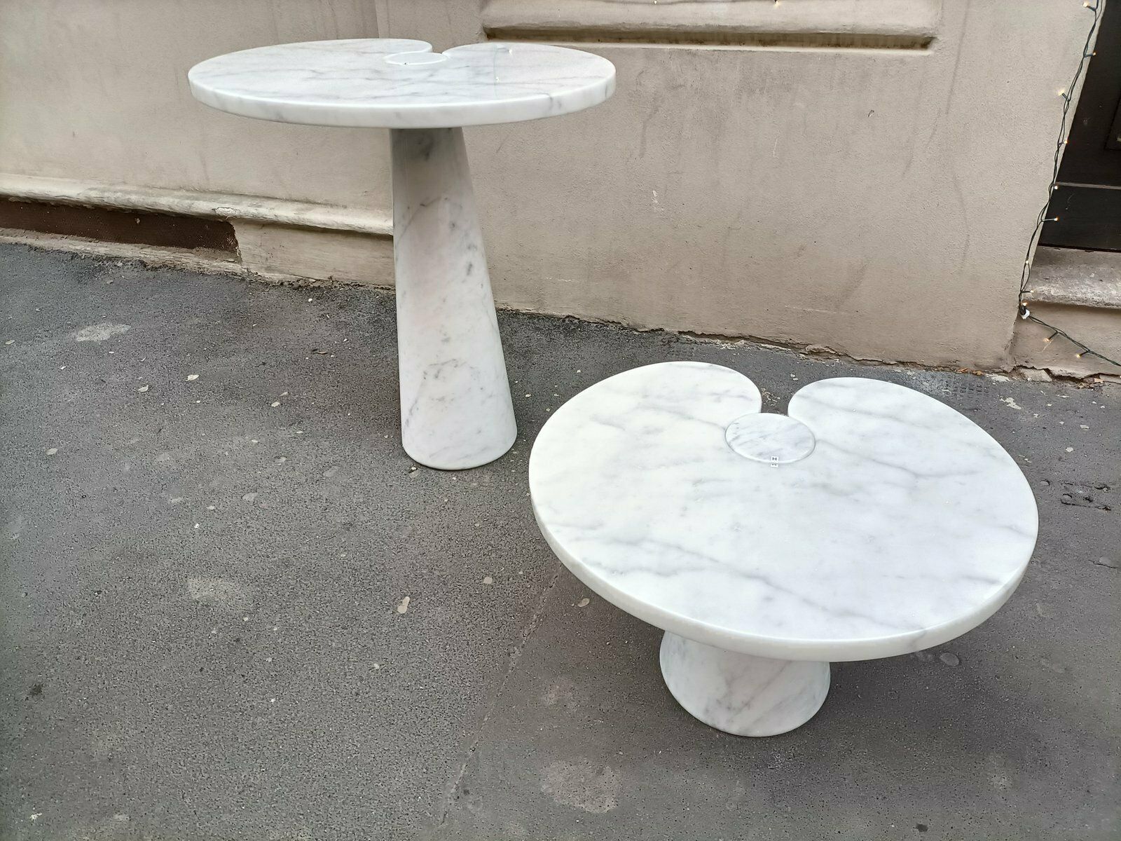Eros White Marble Coffee Table By Angelo Mangiarotti For Skipper 1980s Set Of 2 photo Furniture