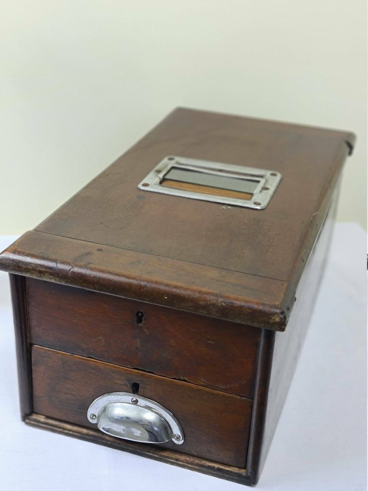 Large Vintage Wooden Cash Till With Working Bell From The 1920s photo for sale