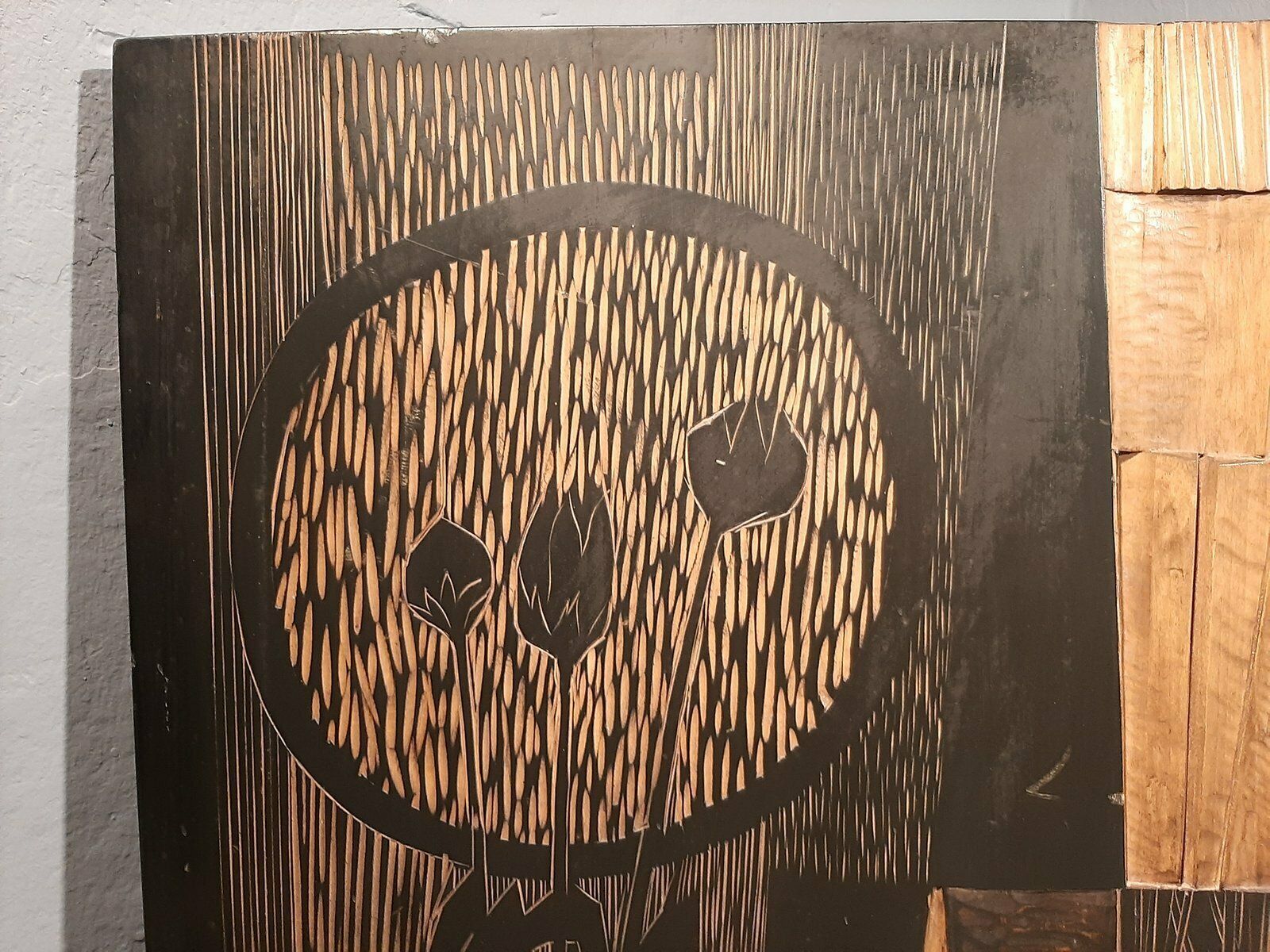 Decorative Wood Panel With Floral Motifs By Victor Cerrato, 1970s photo vinterior