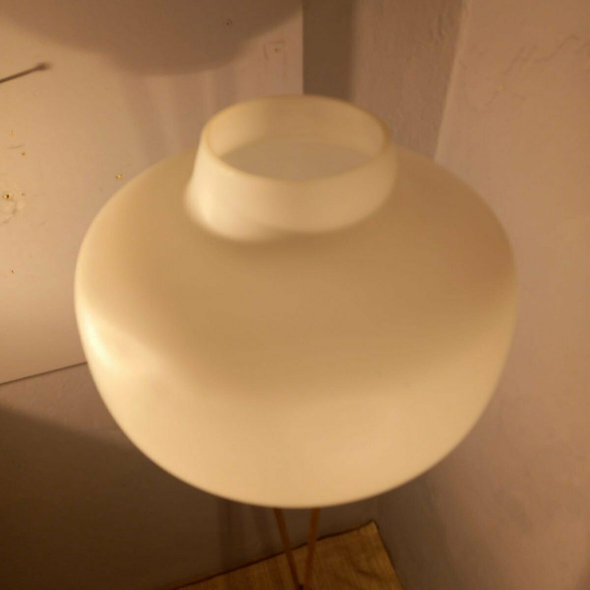 Brass And Opaline Glass Floor Lamp With White Marble Base From Stilnovo, 1950s photo buy