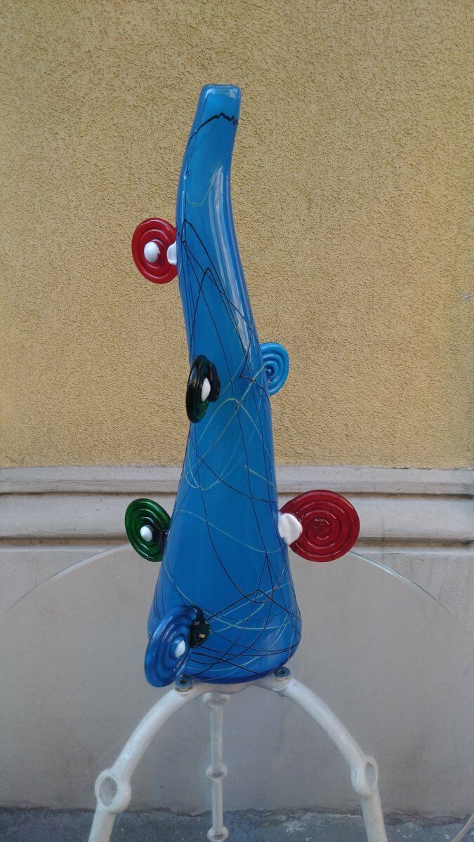 Glass Vase By Ettore Sottsass For Vivarini, 1980s photo furniture