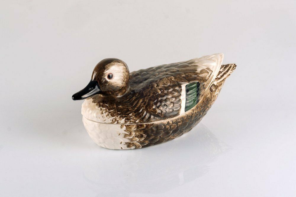 Ceramic Saucière In The Shape Of A Duck By Bassano Italy