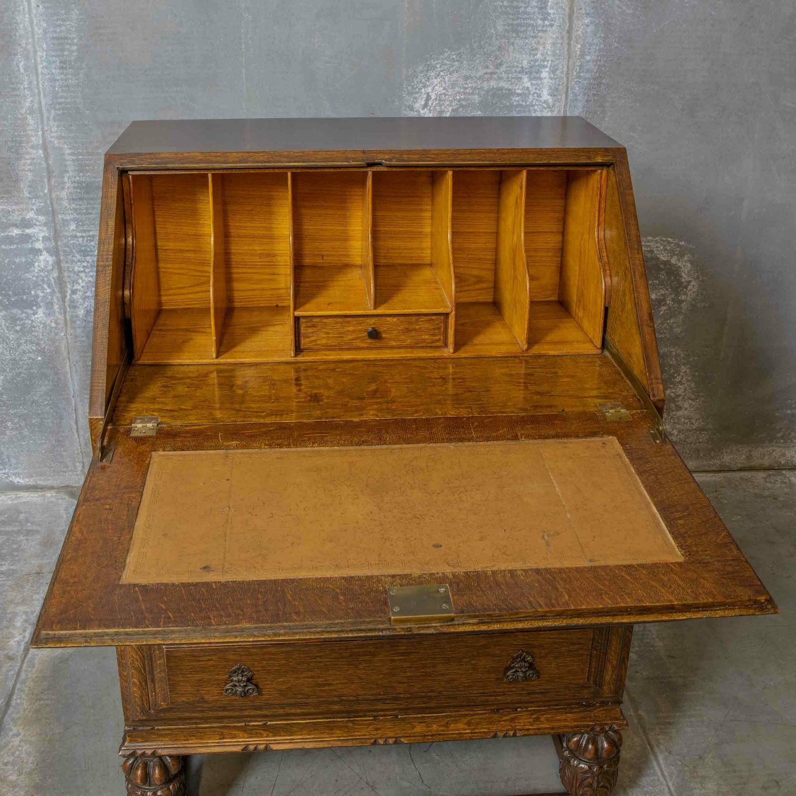 Early 20th Century Oak Writing Bureau photo Furniture