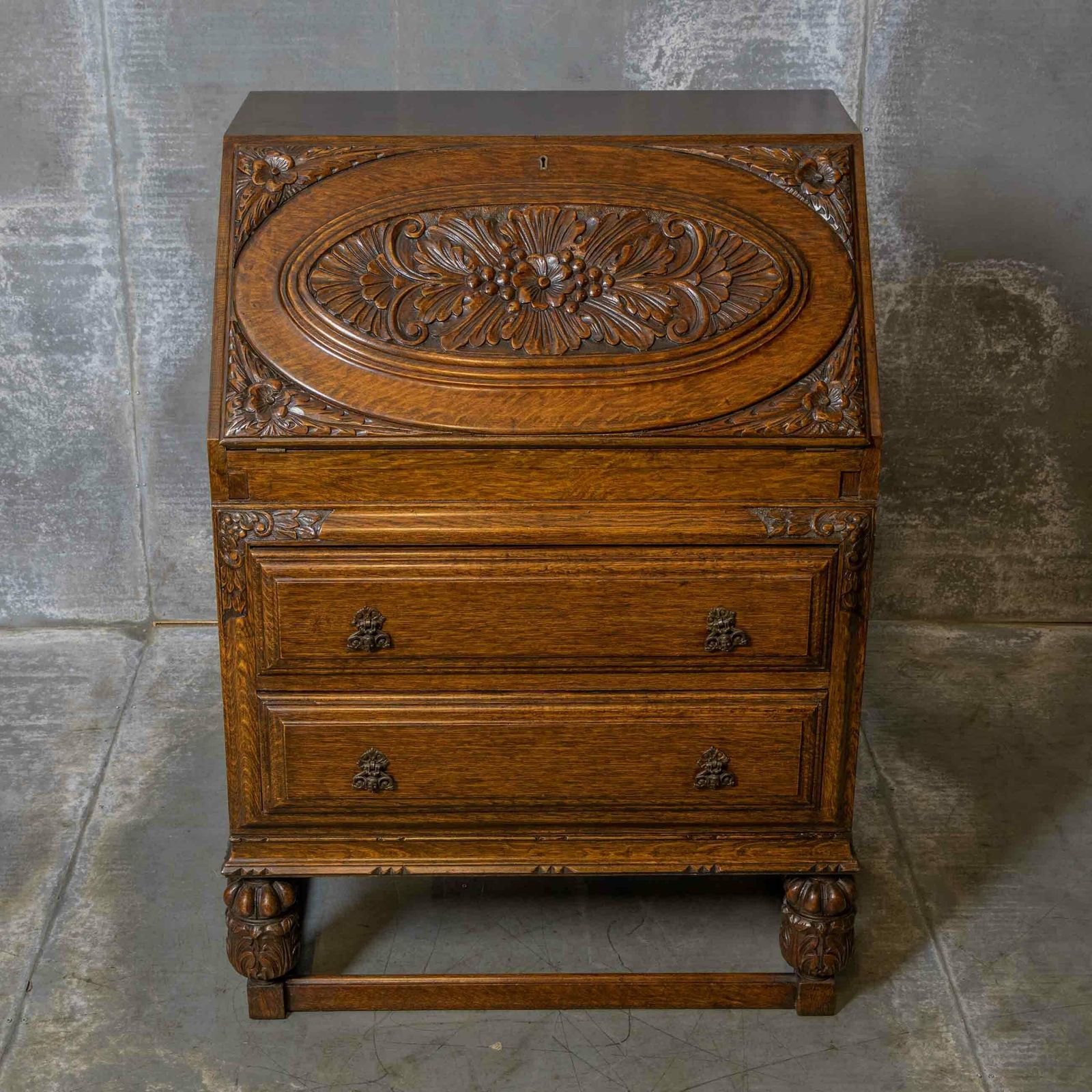 photo for sale Early 20th Century Oak Writing Bureau