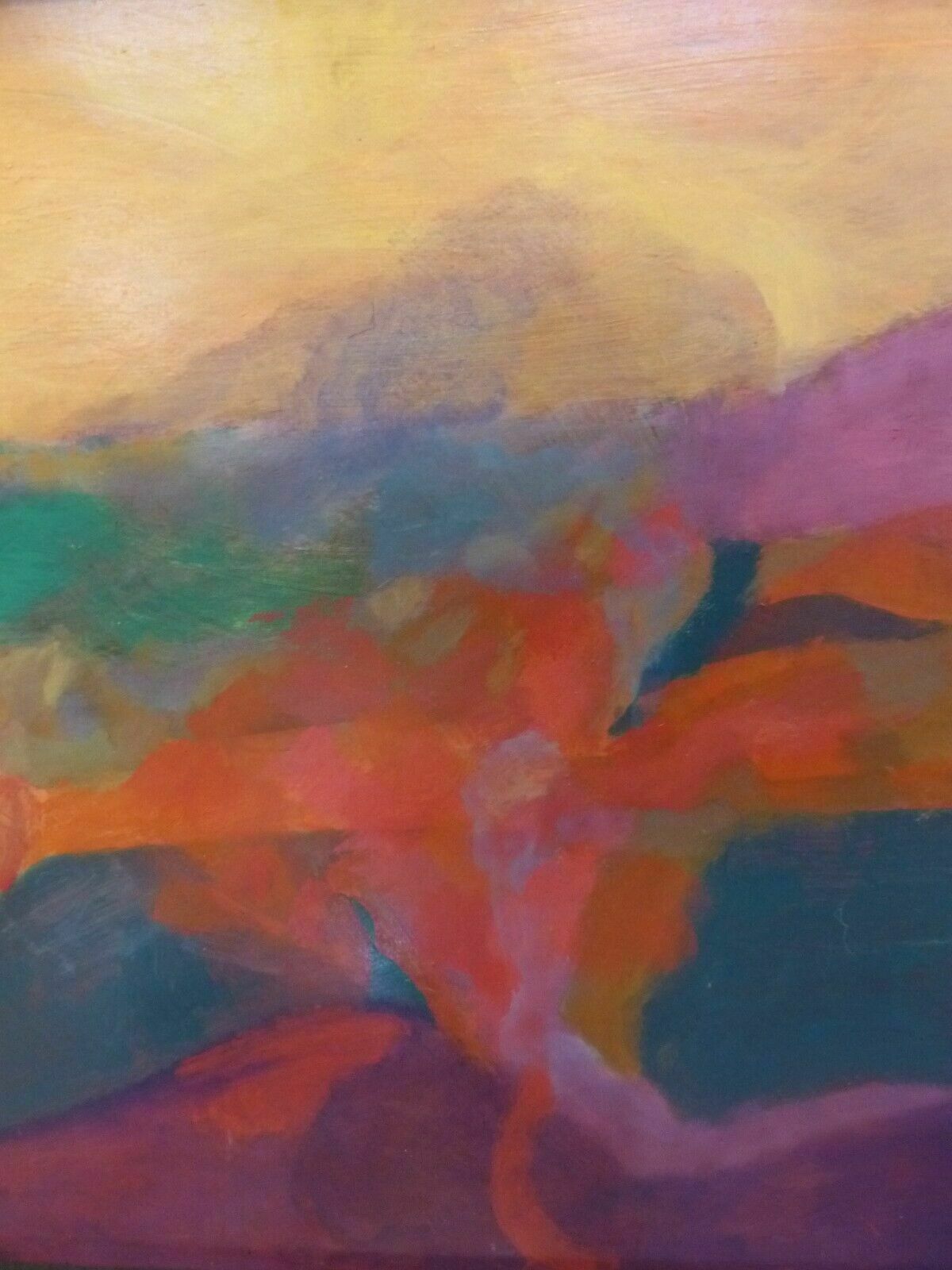 British Modern Art Painting 'Coastal Fields' Clifford Fishwick ( 1923   1997) photo 785.0