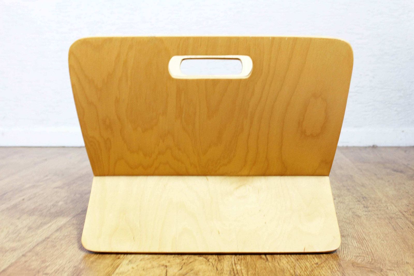Vintage Plywood Magazine Rack, 1980s photo for sale