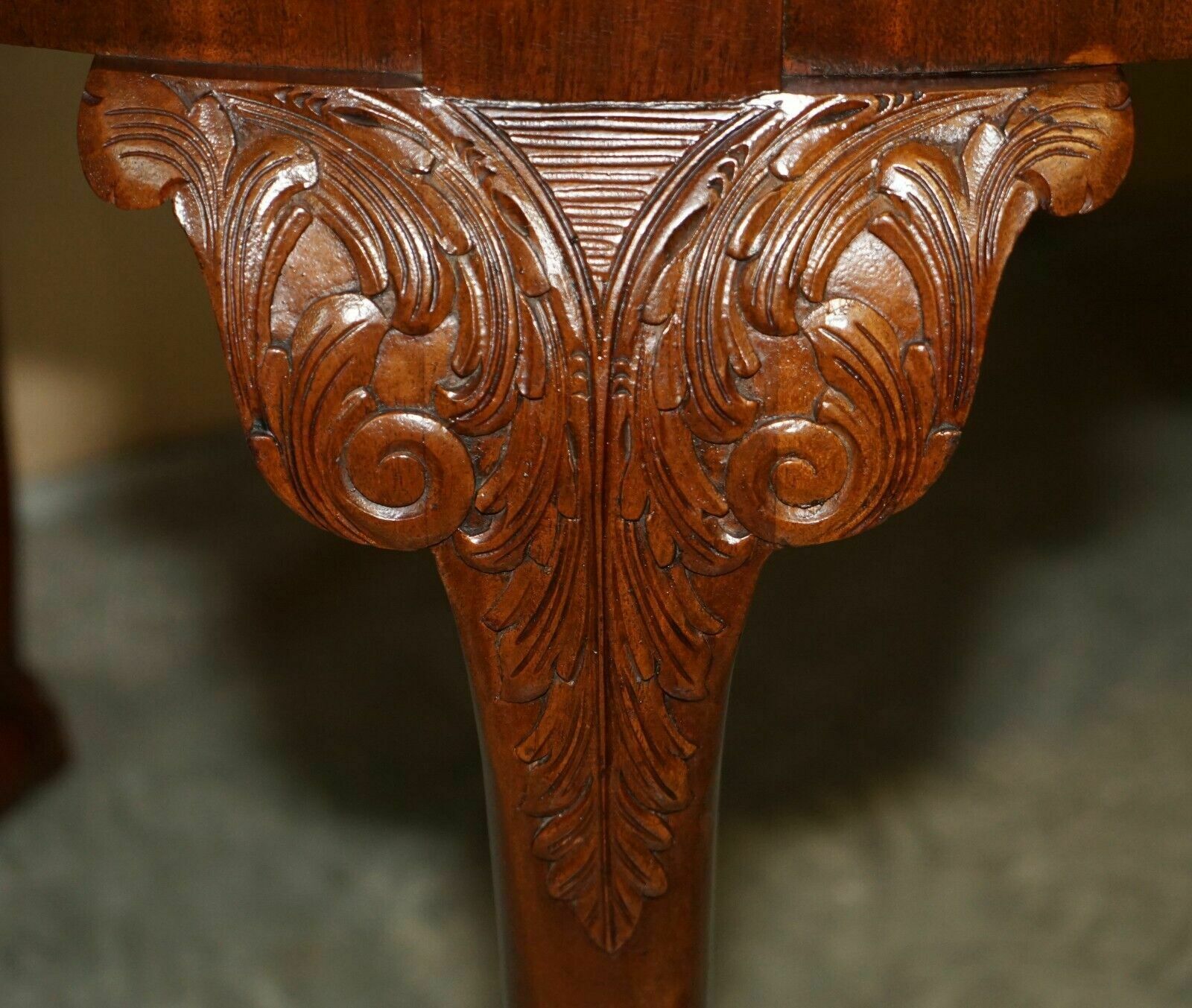 photo furniture Lovely Antique Circa 1920 English Hand Carved Walnut Claw & Ball Dining Table
