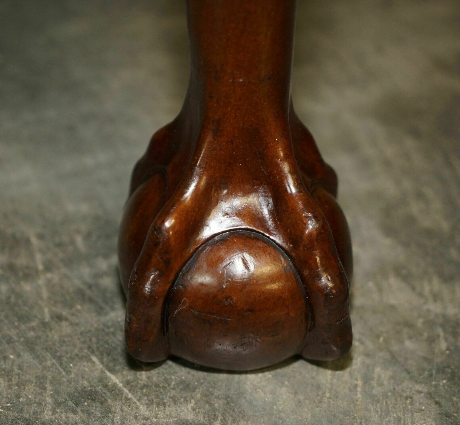 photo for sale Lovely Antique Circa 1920 English Hand Carved Walnut Claw & Ball Dining Table