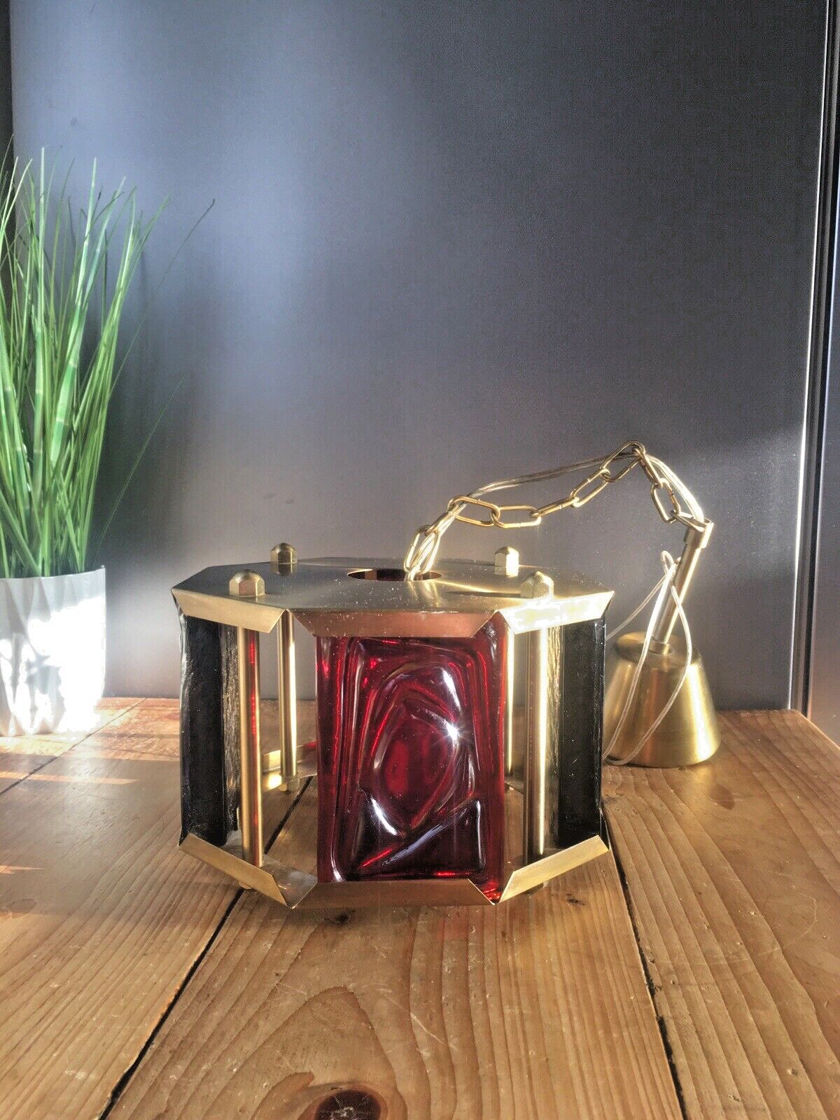 Mid Century Modern Swedish Textured Glass Ceiling Light Erik Hoglund Kosta Boda photo Lighting