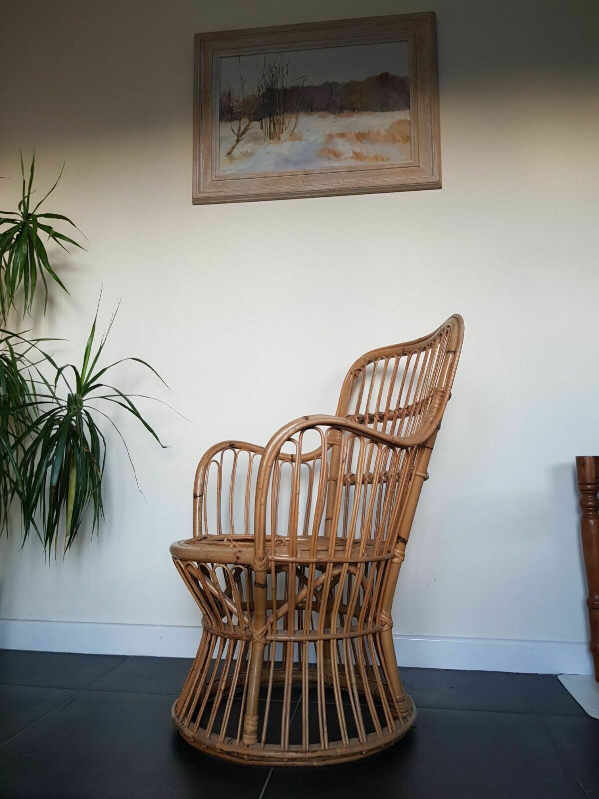 Luigi Caccia Dominioni Attributed Italian Mid Century Bamboo Chair photo furniture