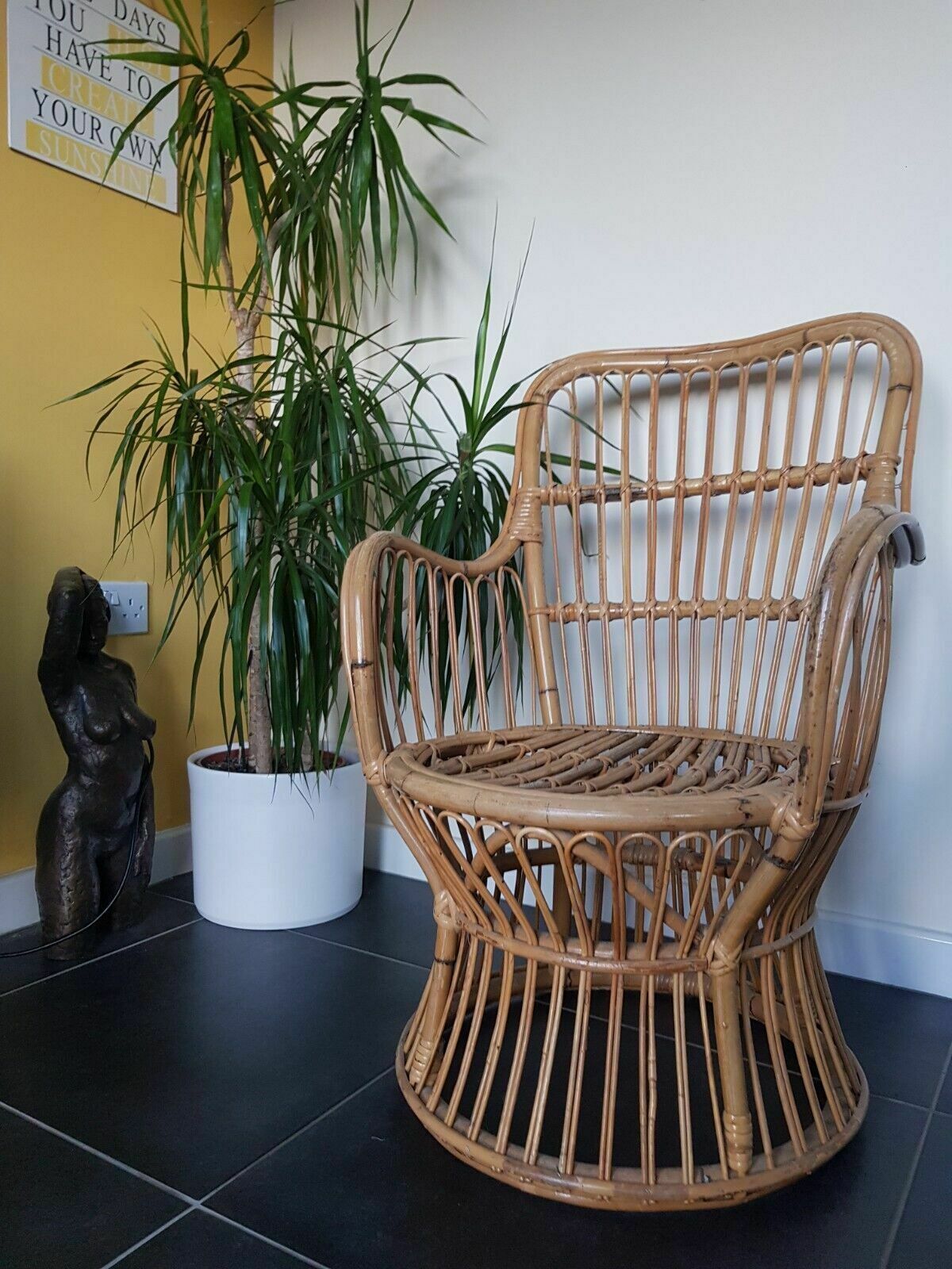 photo for sale Luigi Caccia Dominioni Attributed Italian Mid Century Bamboo Chair