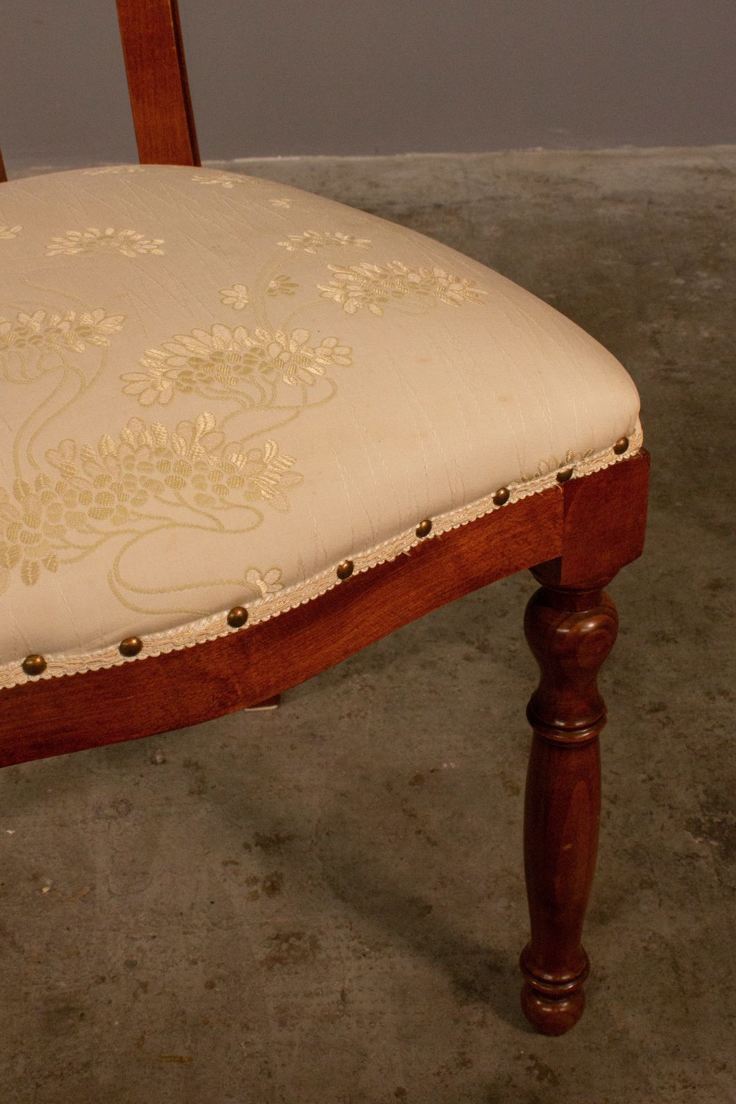 Table And 4 Upholstered Chairs, Cherry Wood From The 80s photo furniture