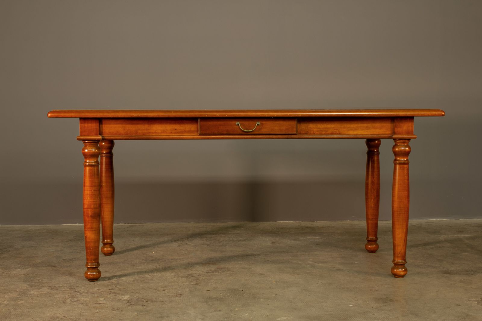 photo furniture Table And 4 Upholstered Chairs, Cherry Wood From The 80s