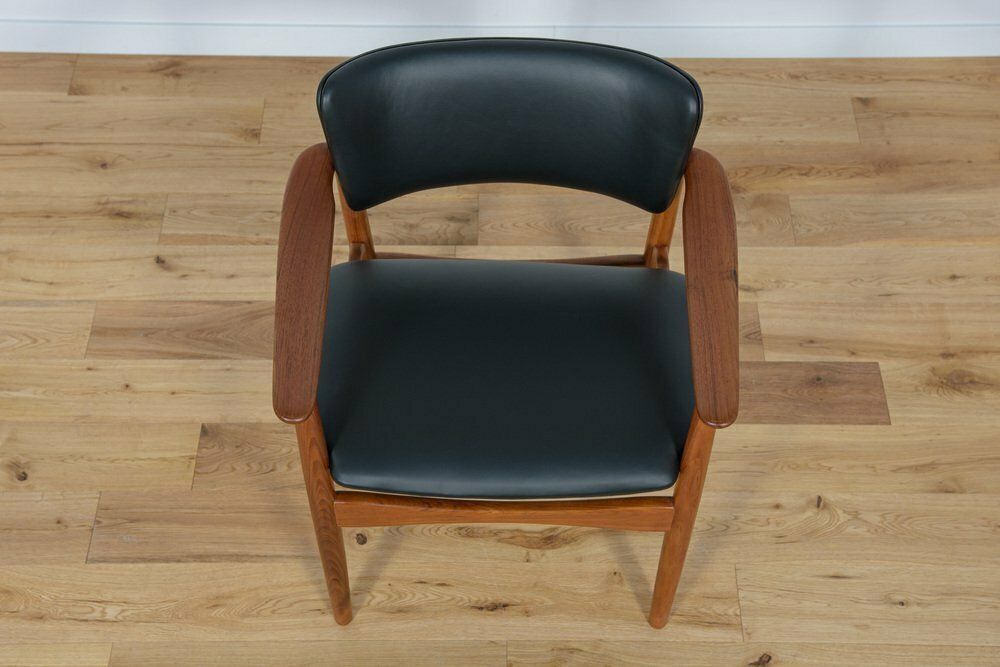 Mid Century Danish Teak & Leather Armchair, 1960s photo Furniture