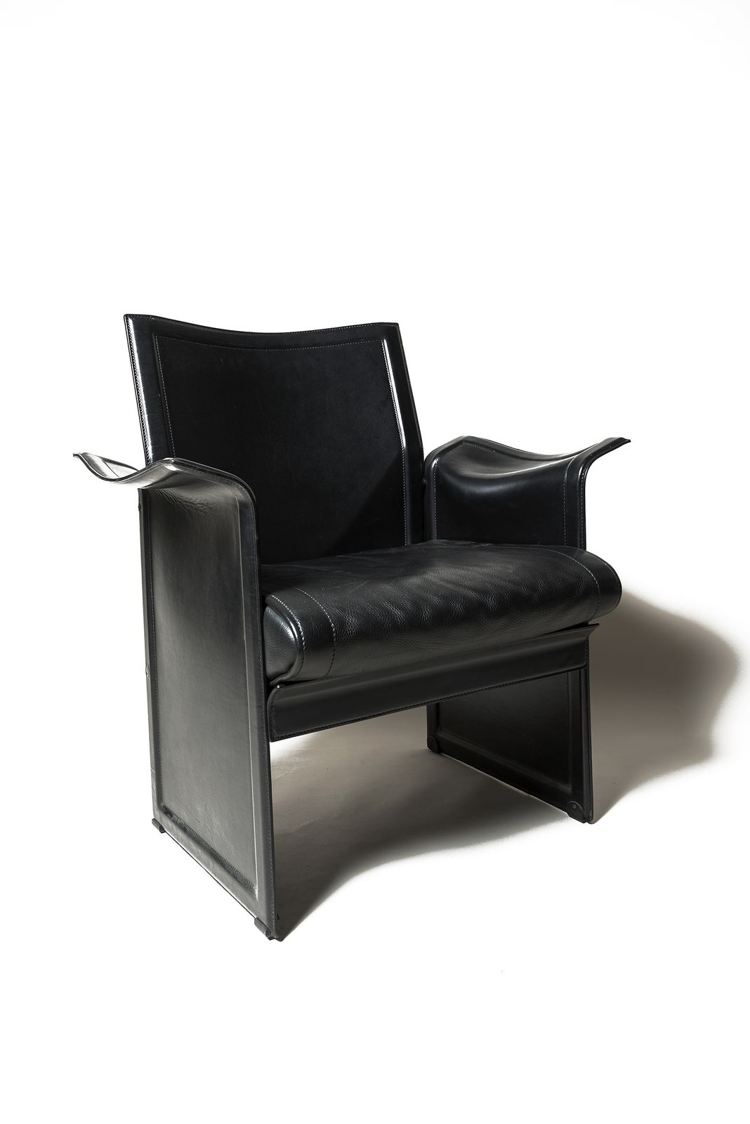 4 Leather Armchairs "Korium" By Tito Agnoli For Matteo Grassi, Italy photo furniture
