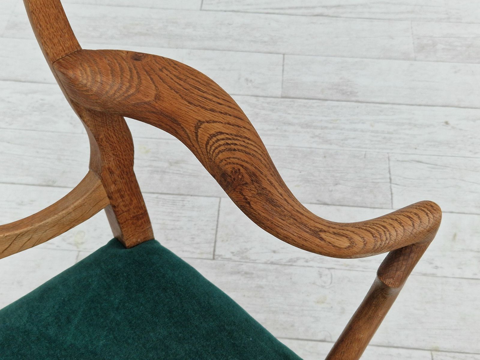 850.0 1960s, Danish Design, Pair Of Armchairs, Oak Wood, Original Very Good Condition. photo