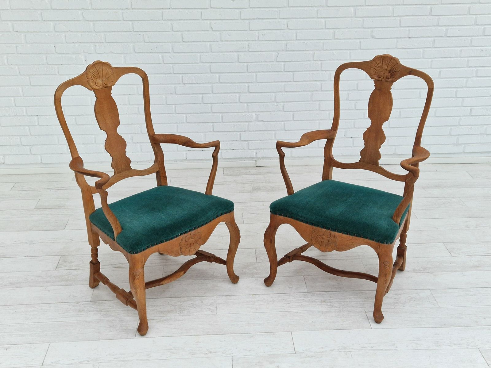 1960s, Danish Design, Pair Of Armchairs, Oak Wood, Original Very Good Condition. photo furniture