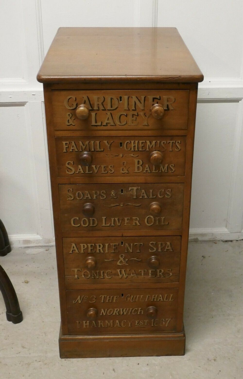 Victorian Mahogany 5 Drawer Pharmacy Chest Of Drawers photo Furniture