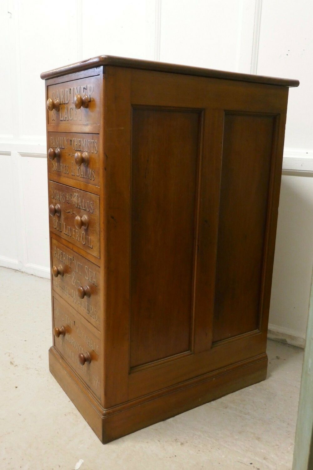 photo furniture Victorian Mahogany 5 Drawer Pharmacy Chest Of Drawers