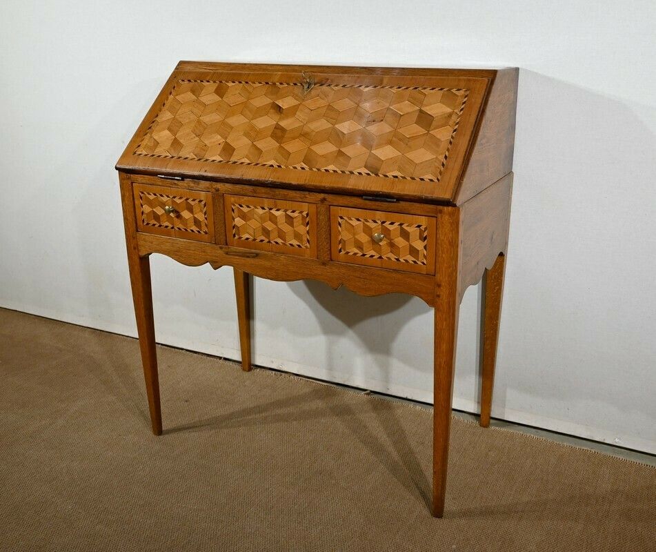 Sloping Oak Desk, Directoire Style 2nd Part Of The 19th Century photo Furniture