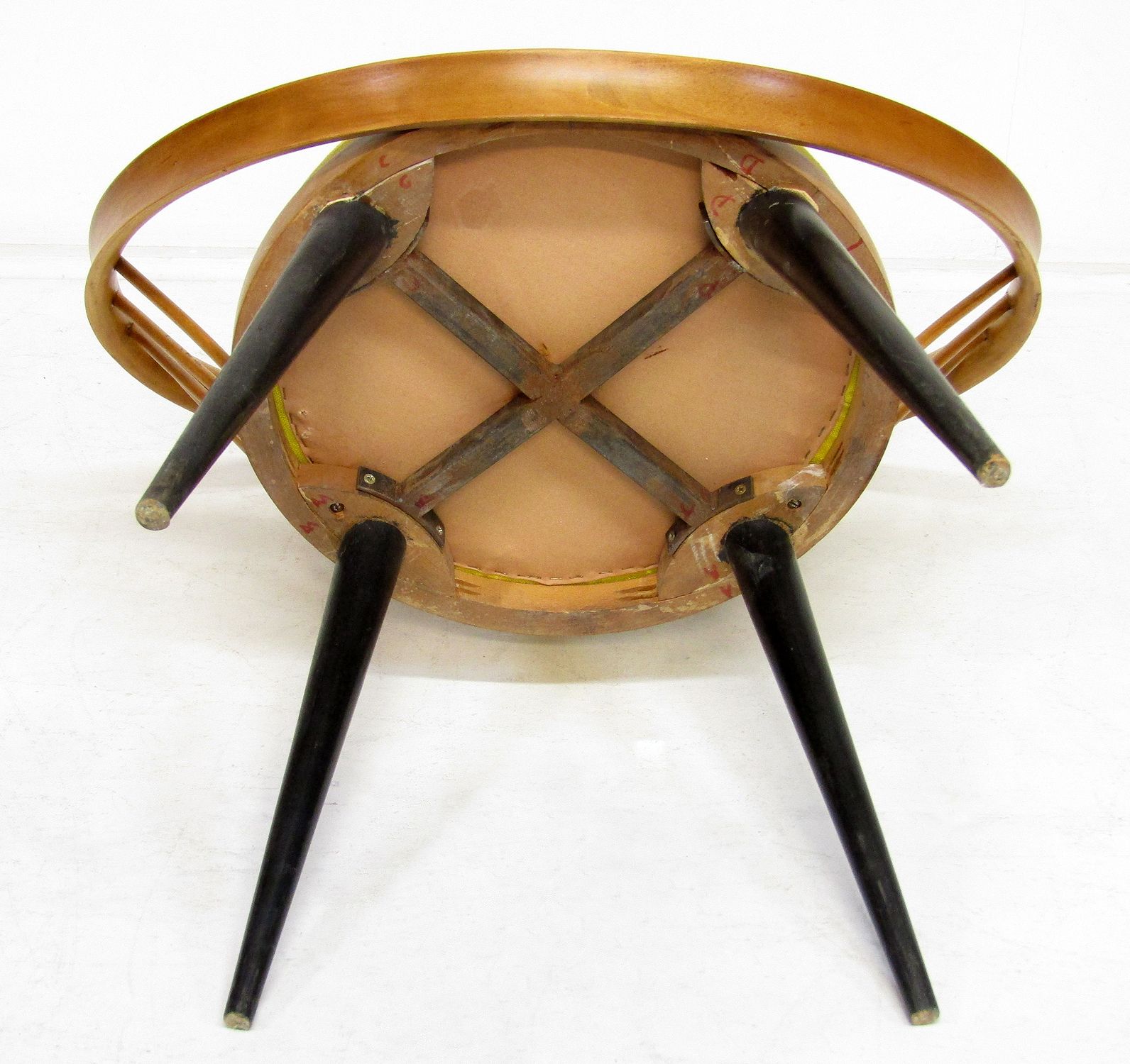 Three 1950s Swedish Circle Cocktail Side Chairs By Yngve Ekstrom   One Left photo vintage