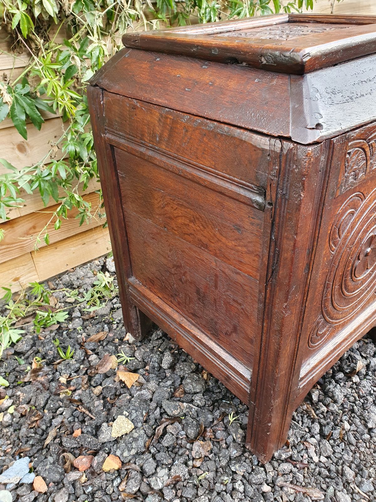 Unusual Oak Log Bin, Made From Pieces Of 17th Century Timber photo Furniture