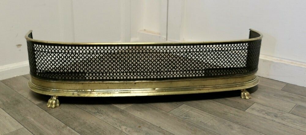 Victorian Brass And Iron Fireside Fender