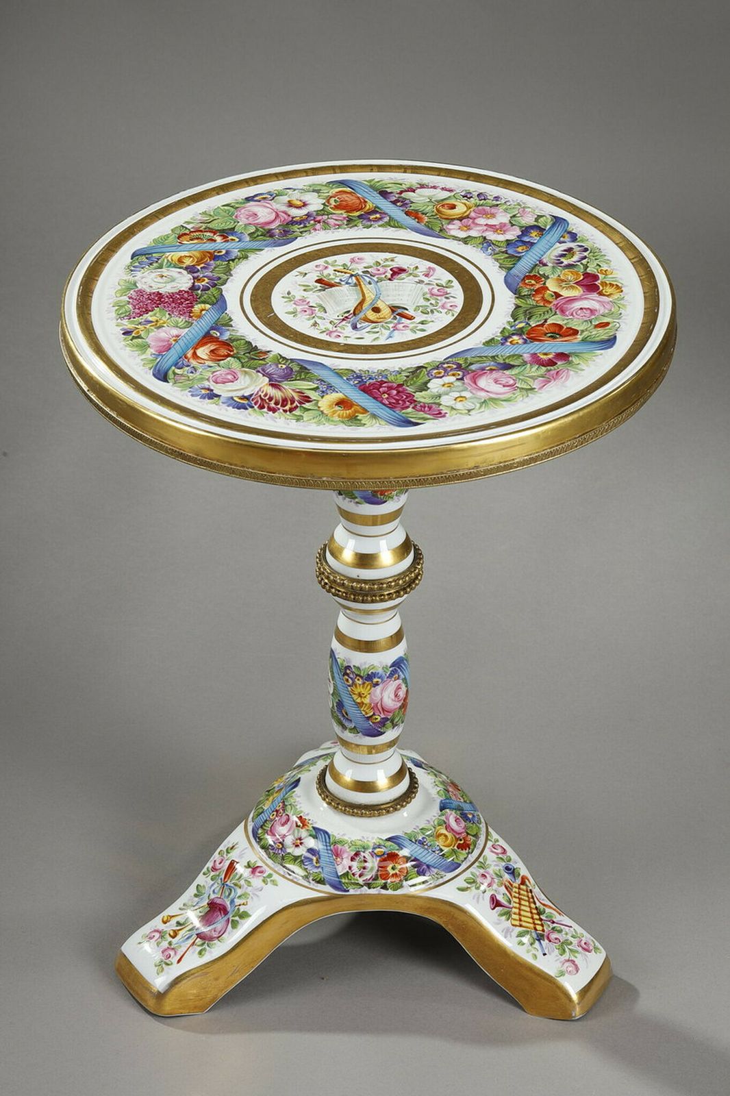 Porcelain Pedestal Table "Allegory Of Music", 19th Century photo for sale