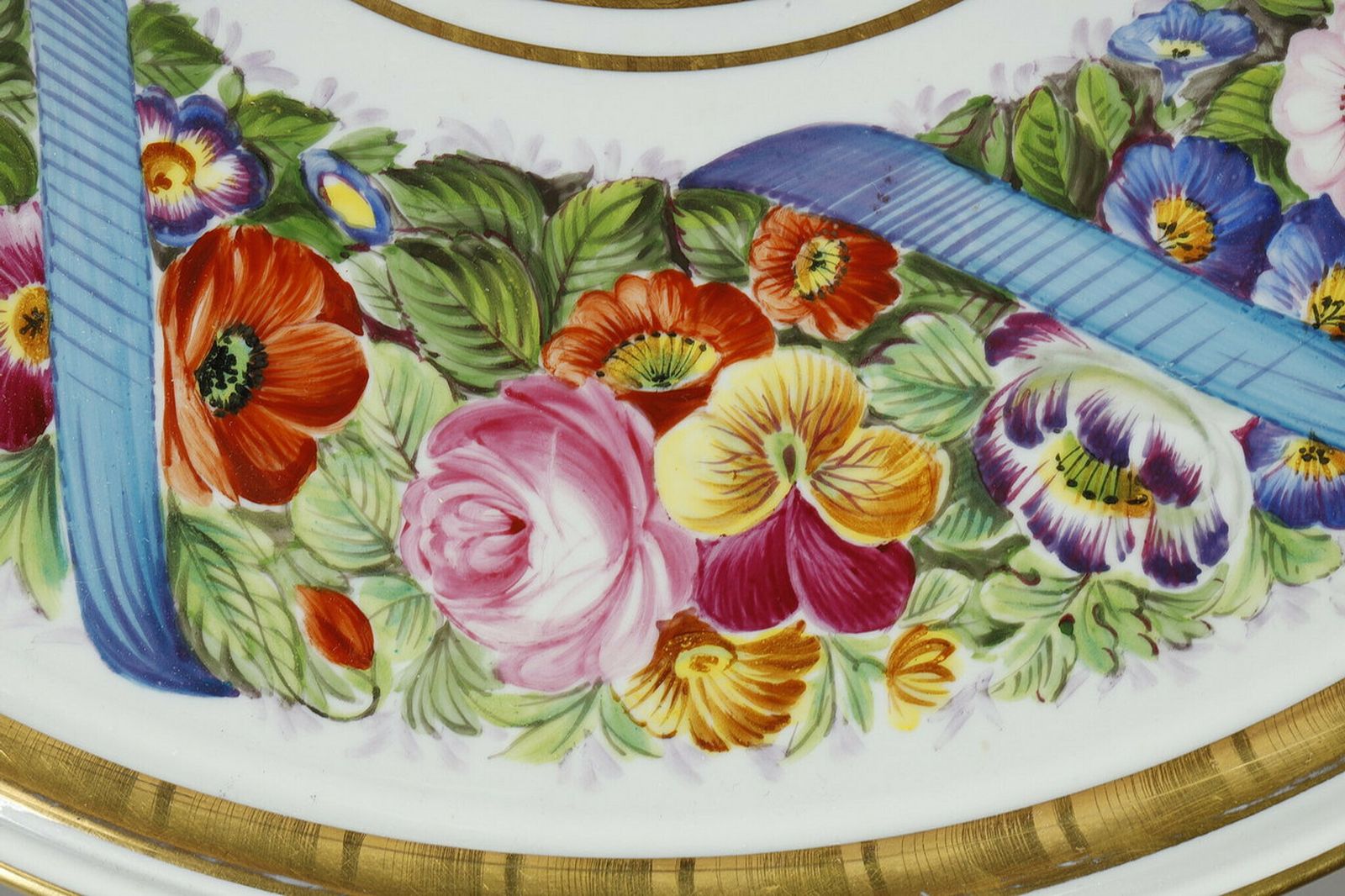 Porcelain Pedestal Table "Allegory Of Music", 19th Century photo vintage