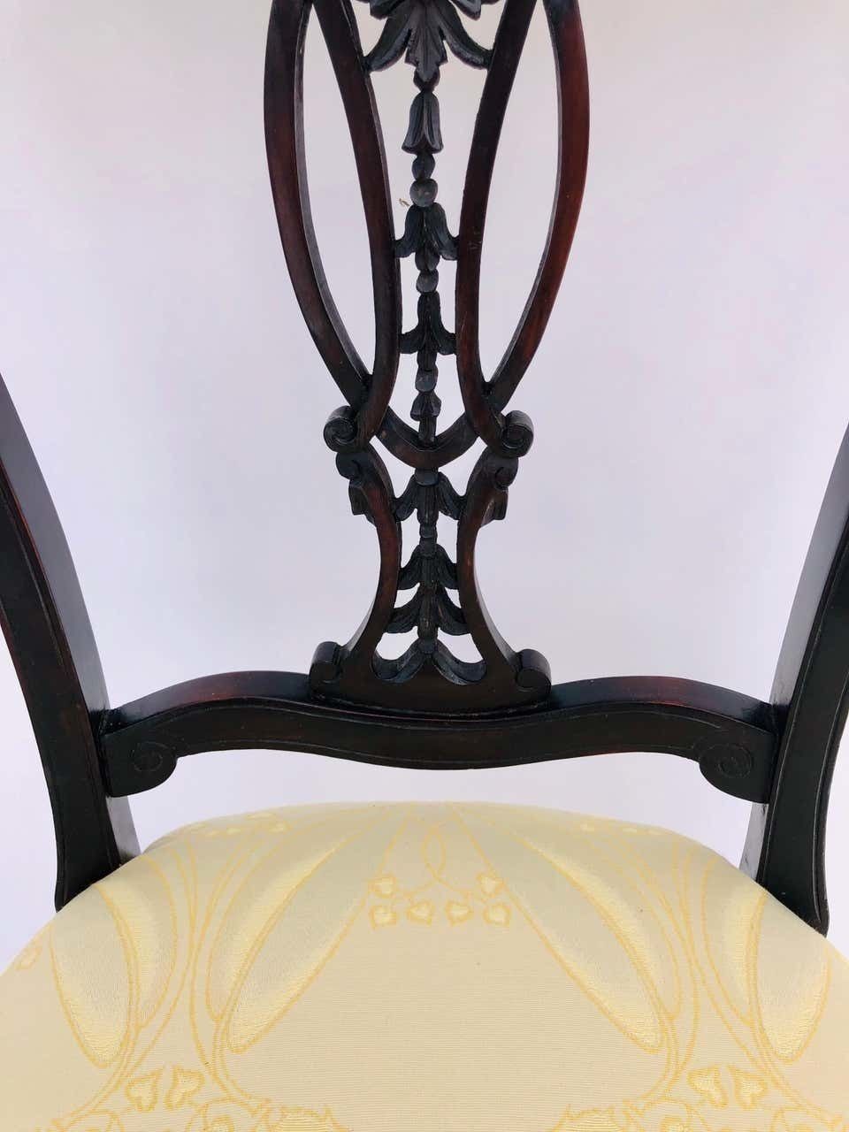 Quality Pair Of Antique Victorian Carved Ebonized Side/Desk Chairs photo Furniture