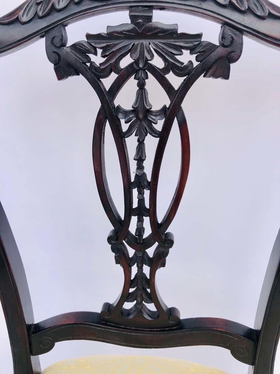 Quality Pair Of Antique Victorian Carved Ebonized Side/Desk Chairs photo 895.0